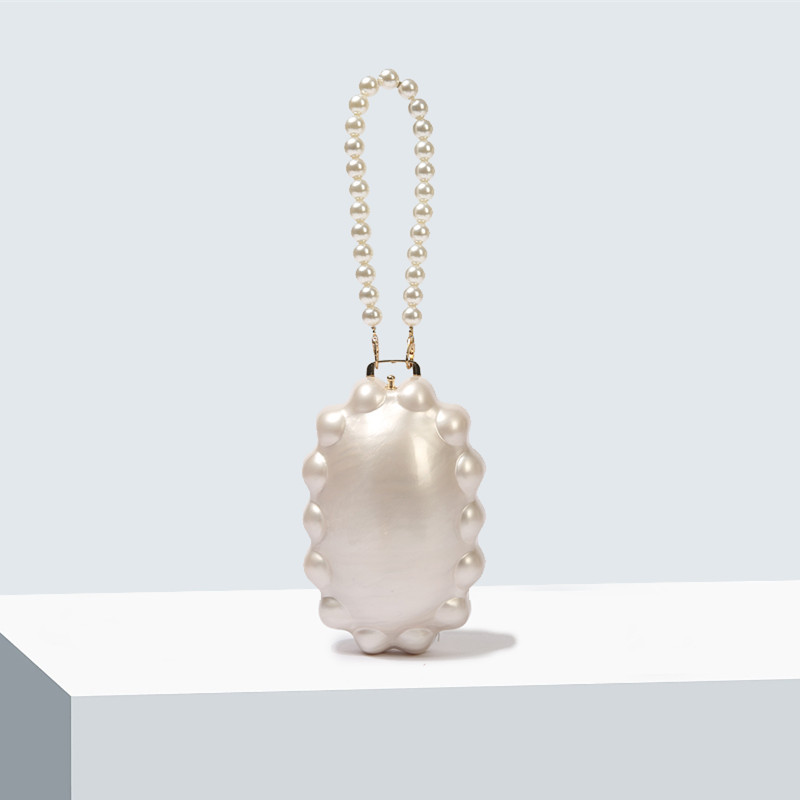 Abendliche Acryl-Gänseblümchen-Tasche, luxuriöse High-End-Society-Handtasche mit Kette, Schulterriemen und Perlen für Damen_voghion.com