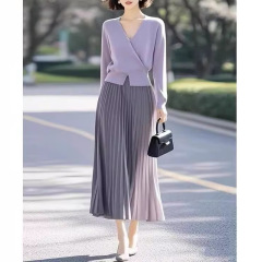 流行女装套装秋2025秋冬新款轻奢高级感女人味上衣+半身裙两件套