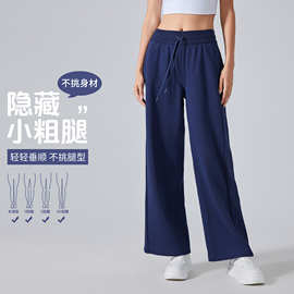 秋冬款百搭直筒健身运动卫裤通勤垂感宽松休闲瑜伽长裤女DAW134