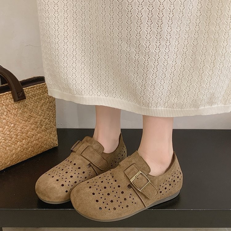 2026 nuevo verano con falda hueco ventilado zapatillas de zapato perezoso