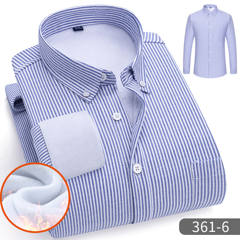 Otoño y invierno, camisa de manga larga caliente sin quemar, camisa informal de negocios de Oxford.
