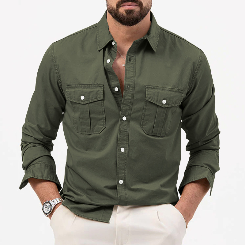 Men's Solid Color Blouse Men's Clothing display picture 16