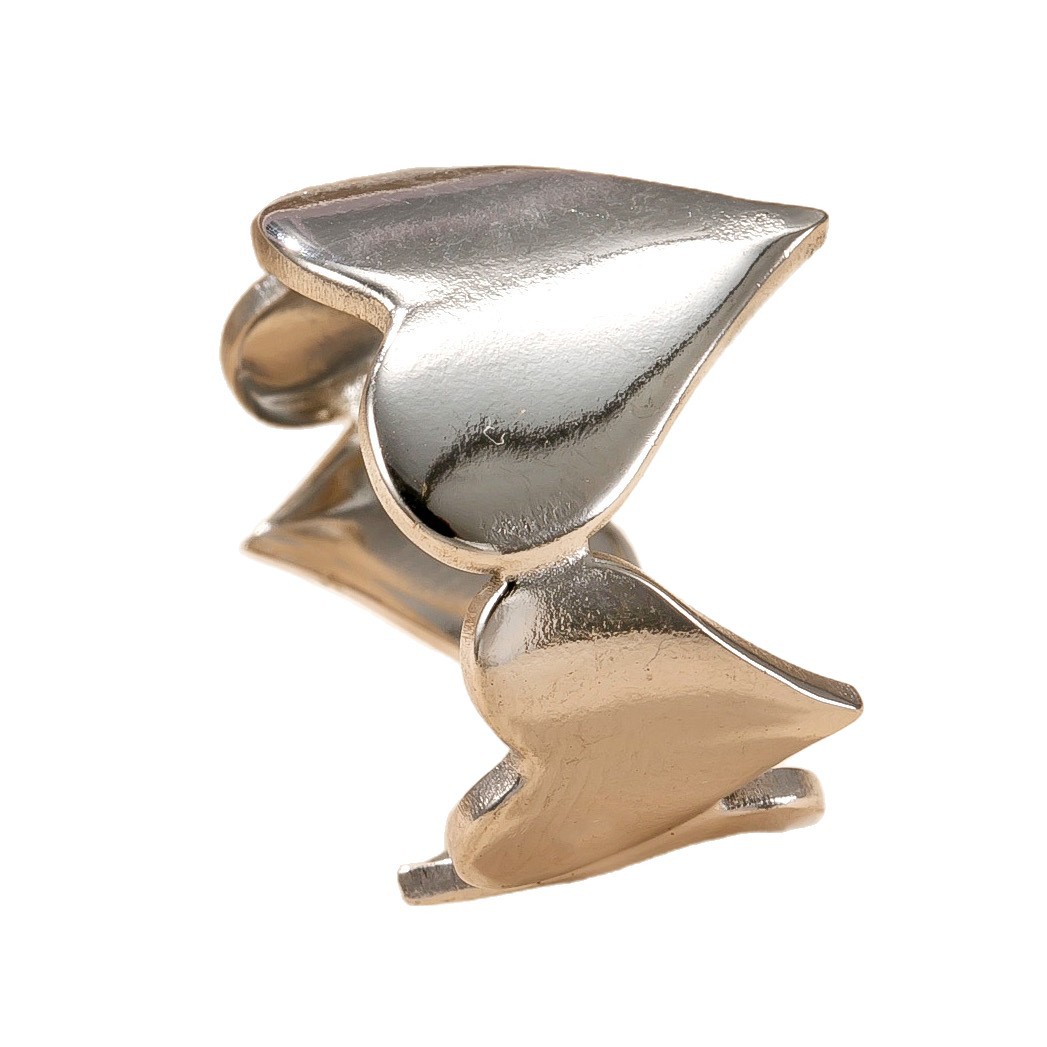 Venta caliente transfronteriza anillo abierto de acero inoxidable acero titanio no se desvanece joyería de mano simple presión de aceite hueco amor fábrica de anillos