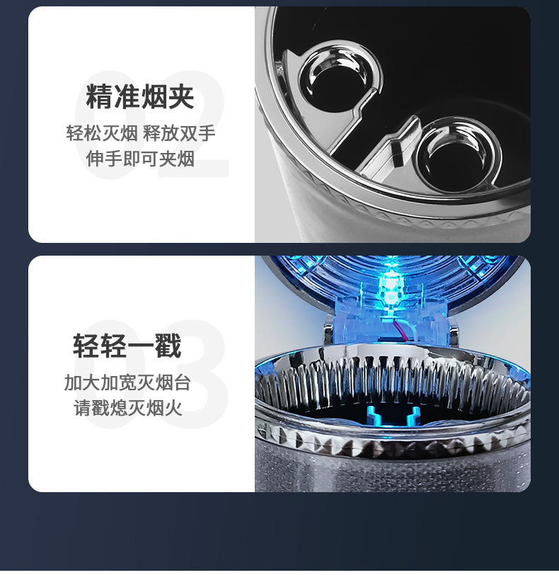 Car Ashtray Hanging Personalized Creative Internet Celebrant Car Ashtray with Lid LED Light Car Ashtray