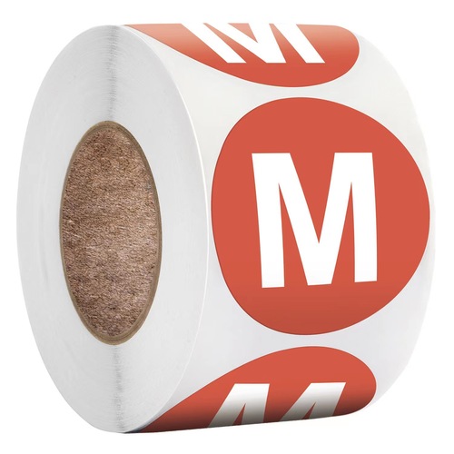 500 labels per roll, 2.5 cm size metric sticker labels