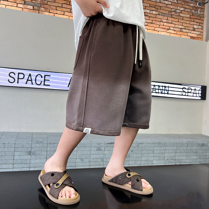 Boys' Summer Gradient Casual Shorts 2024 New Handsome Pentagram Children's Boys Thin Loose Pants Trendy_voghion.com