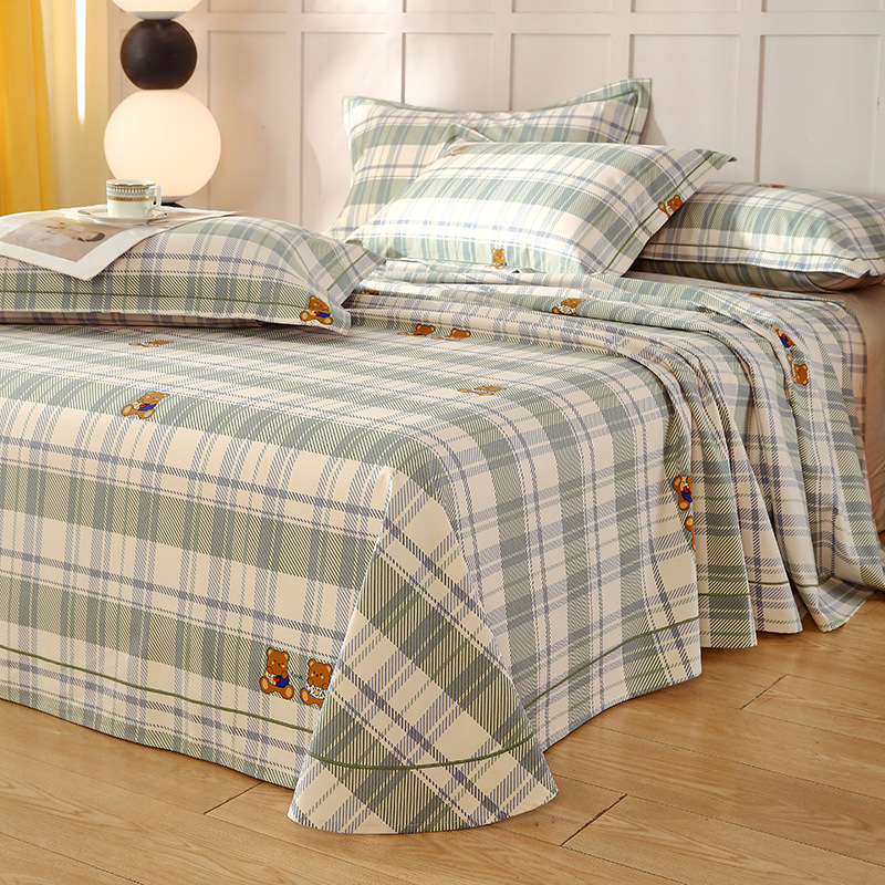 2025 nuevas sábanas de verano fresco una pieza de algodón puro 100 algodón viejo tela gruesa edredón dormitorio individual traje de tres piezas 2