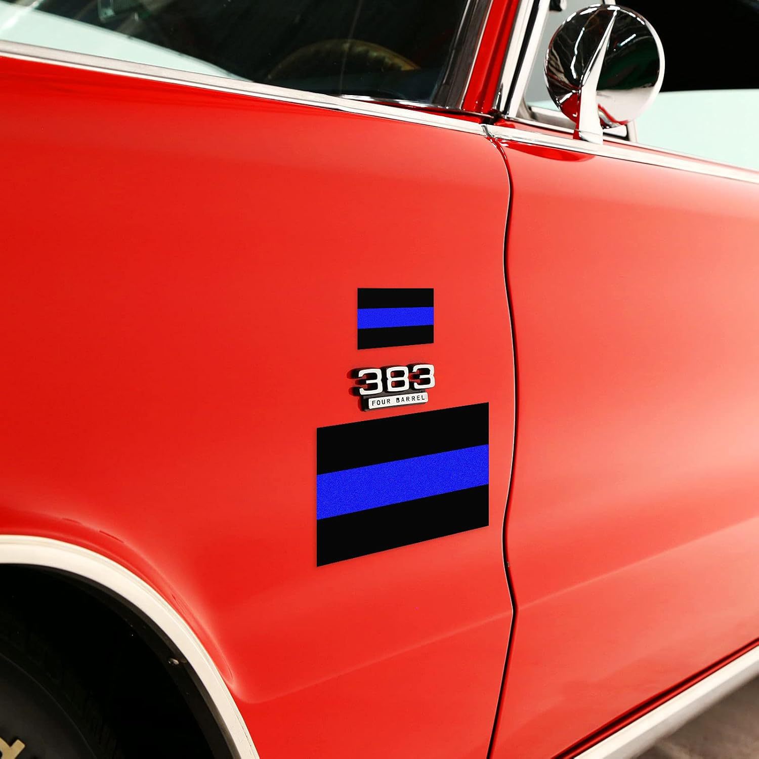 Amazon bandera estadounidense reflectante línea azul fina pegatina de parachoques pegatina de vinilo impermeable para coche sin decoloración