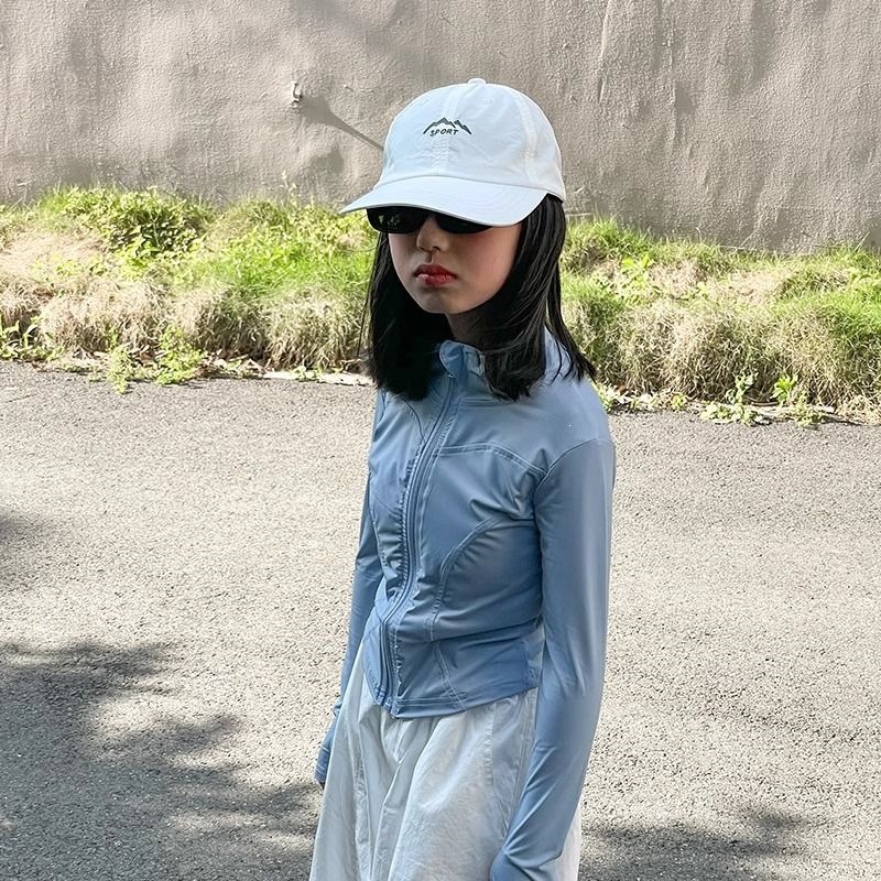 Girls' sun protection clothing for older children, new summer sportswear, cool and breathable skin jacket, dopamine versatile style