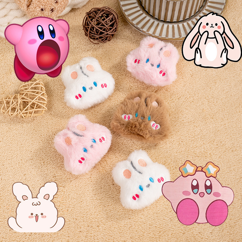 Cute Plush Rabbit Bear Plush Doll Pendant Bag Clothes Pendant Brooch Keychain DIY Gift