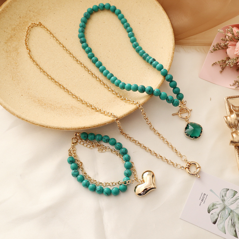 natural stone semi-precious stone multi-layer necklace