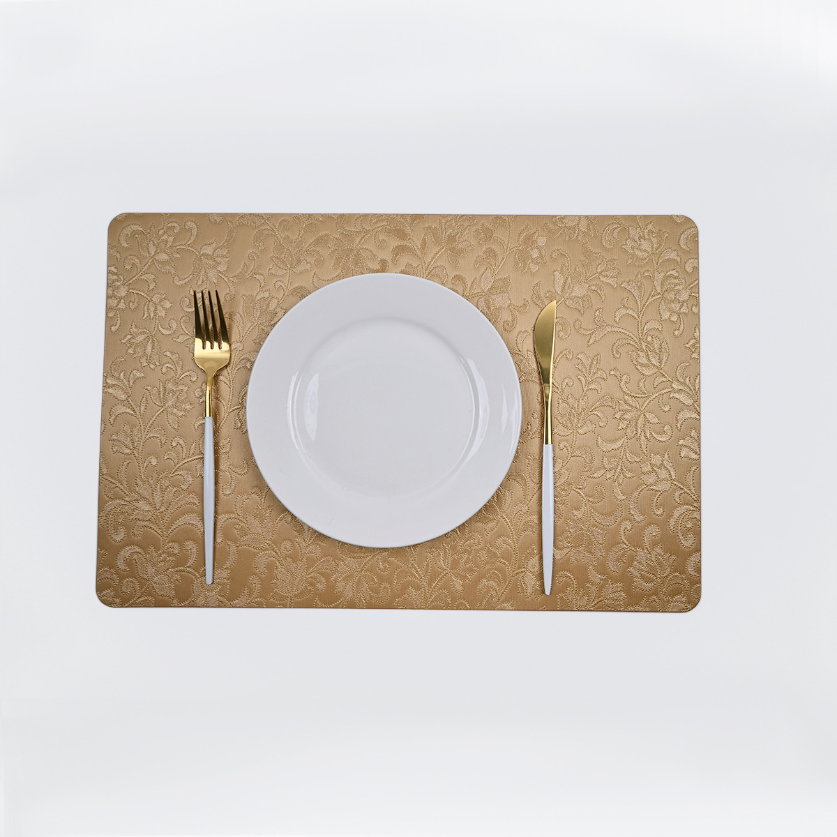 Cojín de cuero bordado imitación cojín de PVC cojín occidental de lujo ligero nórdico retro impermeable aislamiento térmico cojín de mesa restaurante hotel al por mayor