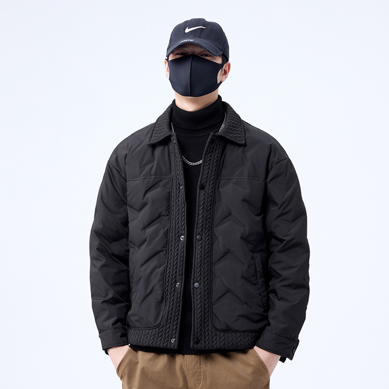 New National Standard 50 down Versatile Trendy Loose Lapel down Jacket Men's Winter New Duck down Warm Casual Coat