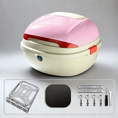 bracket set, large-capacity scooter | Motorcycle trunk - fresh-pink-no-disassembly-stand