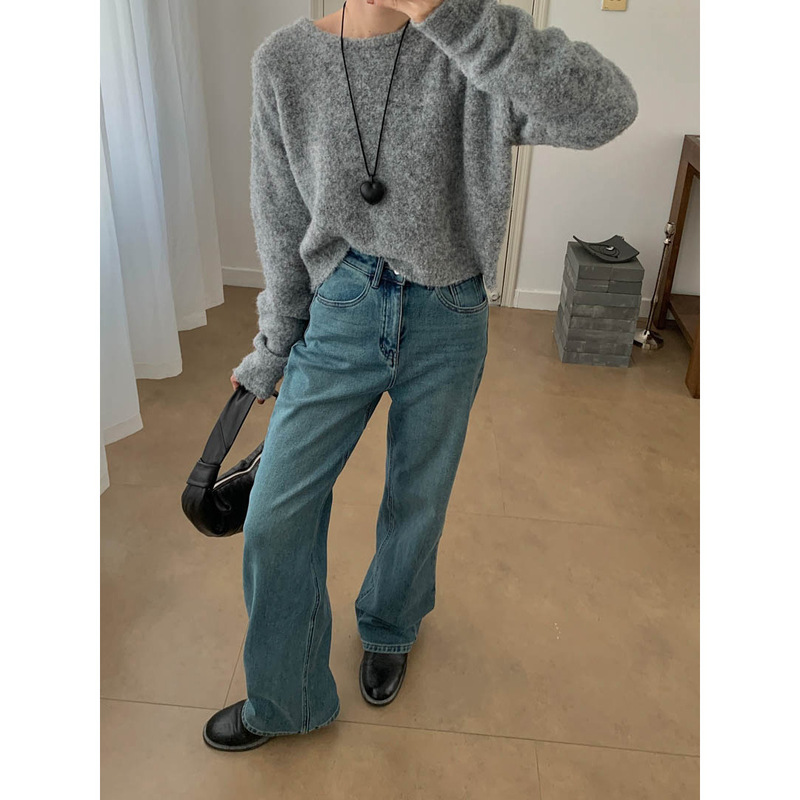 Gagd Four-Way Stretch Tencel Narrow Jeans for Women, Four-Season Basic Version, Straight-Leg Slimming Look Straight Wide-Leg Pants