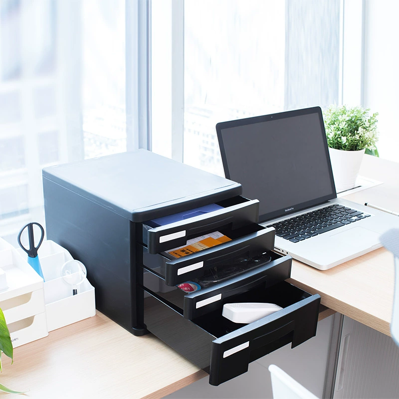 Deli 9772 Четырехслойный жесткий пластиковый файловый шкаф Настольный файловый шкаф Тип ящика Классификация данных Ящик для хранения Шкаф для хранения