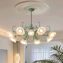 法式客廳吊燈創意田園鈴蘭花朵燈美式鄉村復古燈具歐式餐廳卧室燈