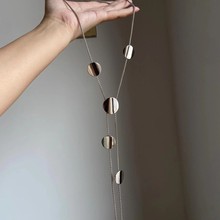 冷淡风金属圆片几何长款项链高级感轻奢小众个性ins辣妹毛衣链女
