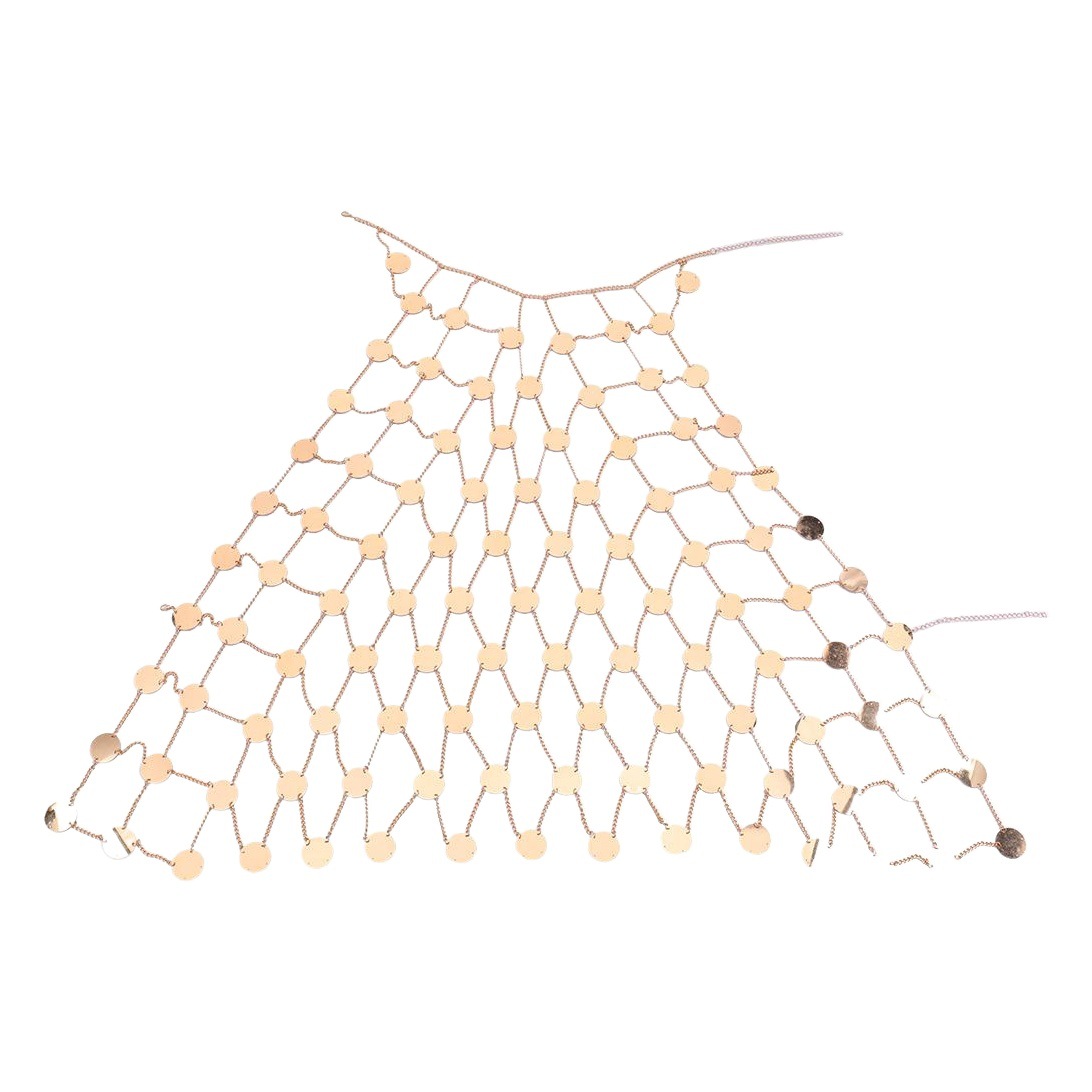 Cadena corporal de lentejuelas para mujer, estilo europeo y americano, con diseño hueco exagerado, sexy, para bikini, cadena de pecho multicapa, joyería transfronteriza.