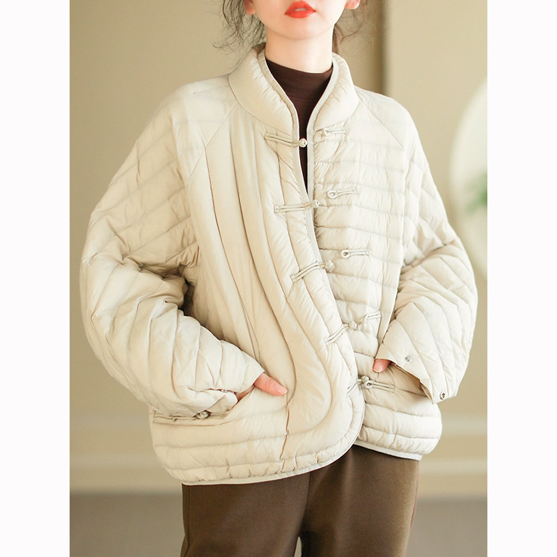 Chinese Style Lightweight Down Jacket Women's Short 2024 Winter New Loose Slimming All-match White Duck Down Warm Jacket Chinese Style Lightweight Down Jacket Women's Short 2024 Winter New Loose Slimming All-match White Duck Down Warm Jacket