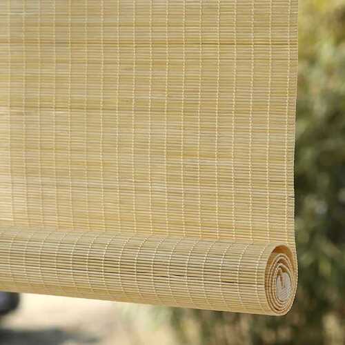 Outdoor Bamboo Roll-Up Blinds, Whitewashed for Wholesale, Home Use, Balcony Sunshade, Waterproof, Moldproof, Sun-Resistant Bamboo Curtain