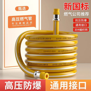 Gas pipe hose gas pipe high pressure explosion-proof natural gas liquefied gas pipe gas stove gas tank metal connection
