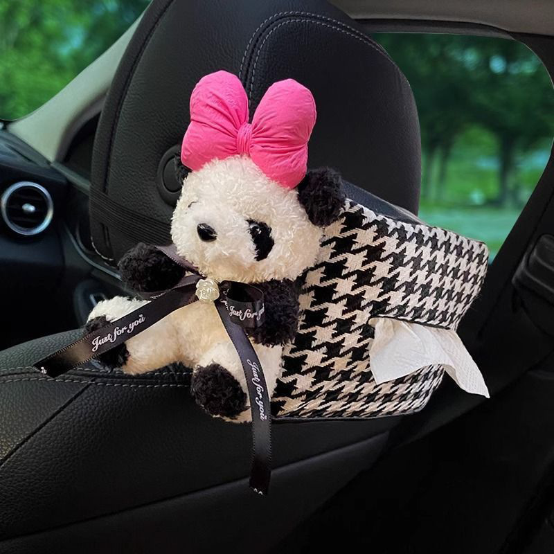 Nuevo Lucifer gato coche caja de toallas para tirar lindo reposabrazos decoración interior del automóvil caja de extracción colgante para automóviles