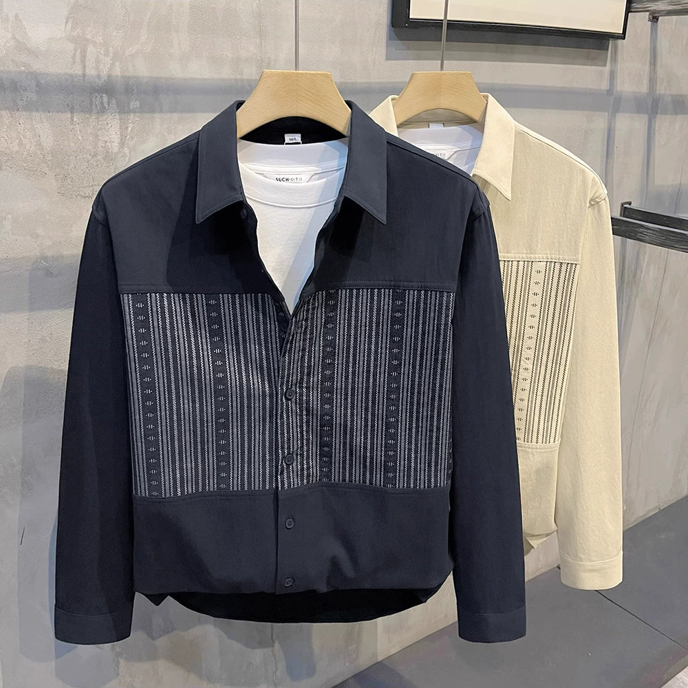 Простой и повседневный коммутирующие рубашки с длинными рукавами мужские весенние и осенние новые легкие зрелые ветры ретро дикие бесплатные рубашки