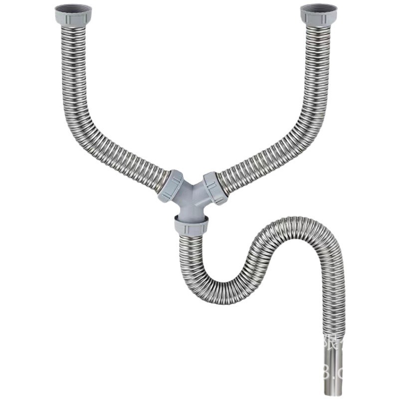 Cocina lavabo accesorios de tubería de drenaje lavabo lavabo tubería de drenaje de acero inoxidable drenaje antiolor conjunto de artefactos mágicos