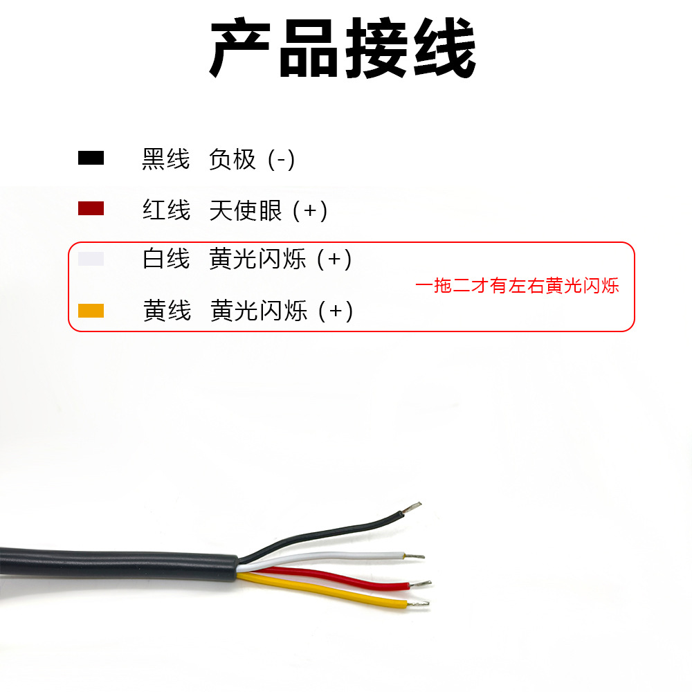 Cross-Border New Car Led Headlight Decorative Halo Ring with Colorful 5D Lens Angel Eyes Integrated Cover Turn Signal Modification
