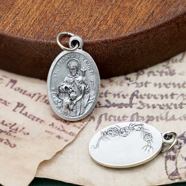 Francis of Assisi 2.2cm Double-Sided Pendant Fm Italian Camino Italian Import Embossed Vintage Art Style