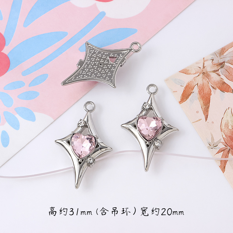 甘いクールなギャルの十字の星の双穴の合金のペンダントdiyの手作りのアクセサリのブレスレットのネックレスの部品の材料のペンダント|undefined