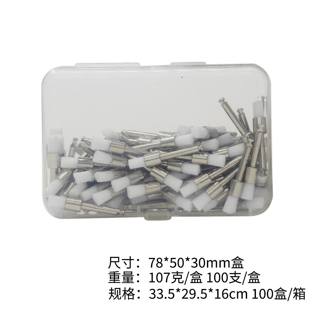 Limpieza dental pulido taza oral consumibles plástico punta pulido cepillo material de pulido cabeza plana cepillo de pulido