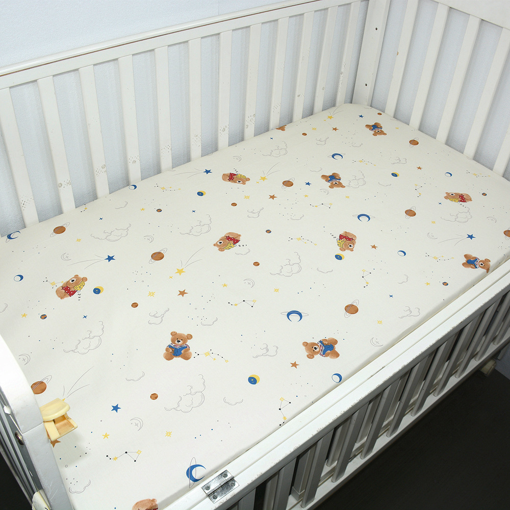 Baby Crib Fitted Sheet Pure Cotton Class a Newborn Baby Bed Sheet All-Cotton Children's Bed Cover Spliced Mattress Cover Wholesale