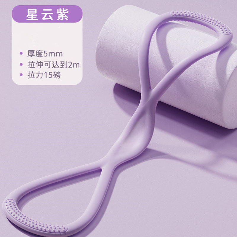 跨境硅胶八字拉力器女拉力绳练背弹力带开背弹力绳家用健身动器材|undefined