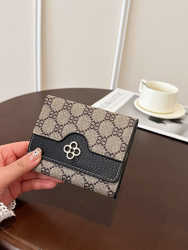 大容量と複数のカードスロットを備えた女性用のプリント長財布、レトロクラシックなロングとショートの財布とカードホルダーを越境で提供|undefined