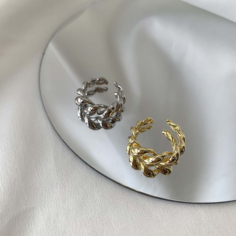 Fashion Solid Color Sterling Silver Plating Open Ring 1 Piece