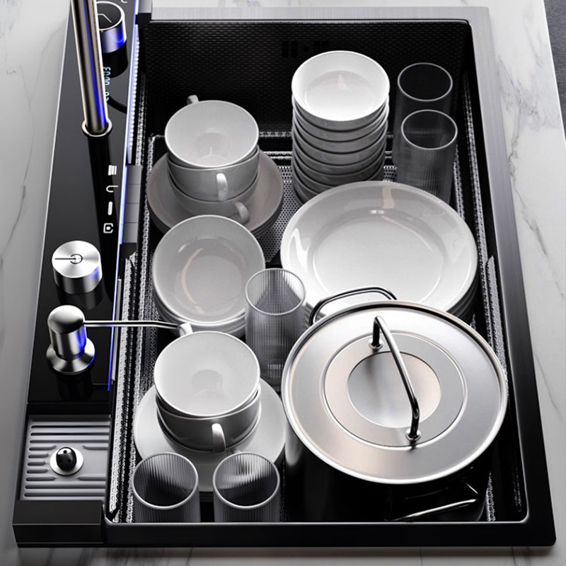 Fregadero de Cocina con Cascada Acero Inoxidable 304 Monocubeta