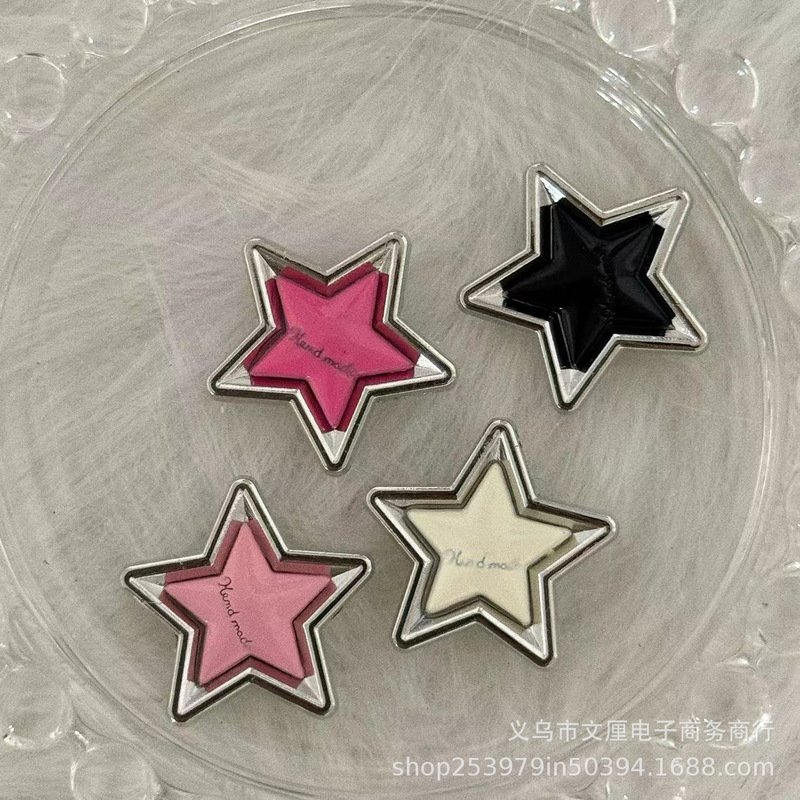 Alloy high quality Y2K inlaid stars Japanese handmade material small card dimensional design material diy handmade accessories
