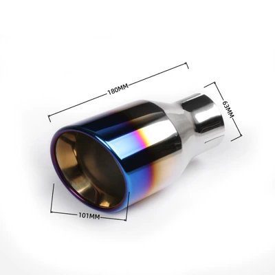 Exhaust pipe tailpipe with blue-plated rolled edge - 02-5105l10163