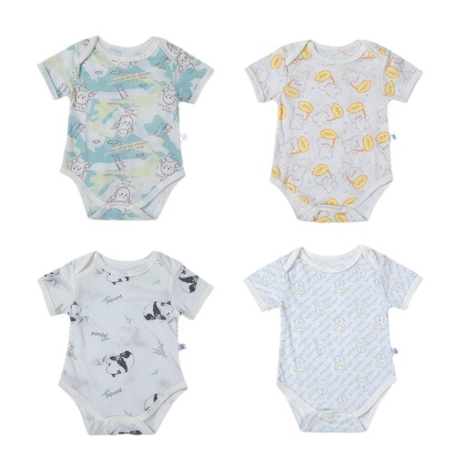Summer thin newborn clothes, pure cotton jacquard baby bag, short-sleeved underwear, triangle harem baby crawling suit