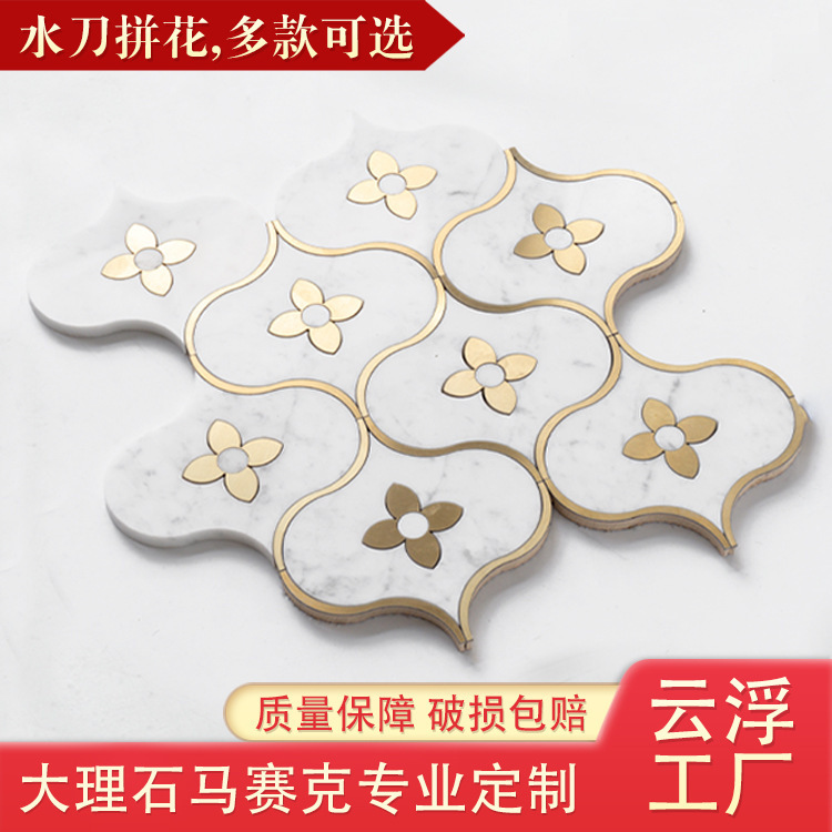 Water Knife Parquet Natural Marble Stone Mosaic Carrara White Homestay Hotel Kitchen Shower Room Wall Floor Tile