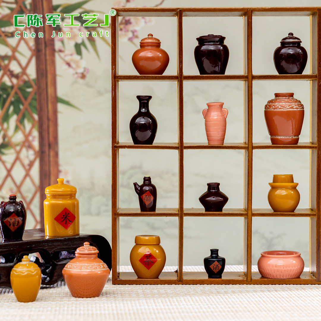 微景观创意仿真微缩酒坛茶陶罐子系列 DIY造景装饰配件迷你小摆件