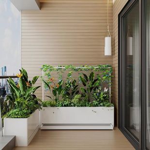 Stainless Steel Flower Pot Tray Water Tray Indoor and Outdoor Balcony Flower Box Roof Terrace Planting Box Courtyard Flower Pot Combination