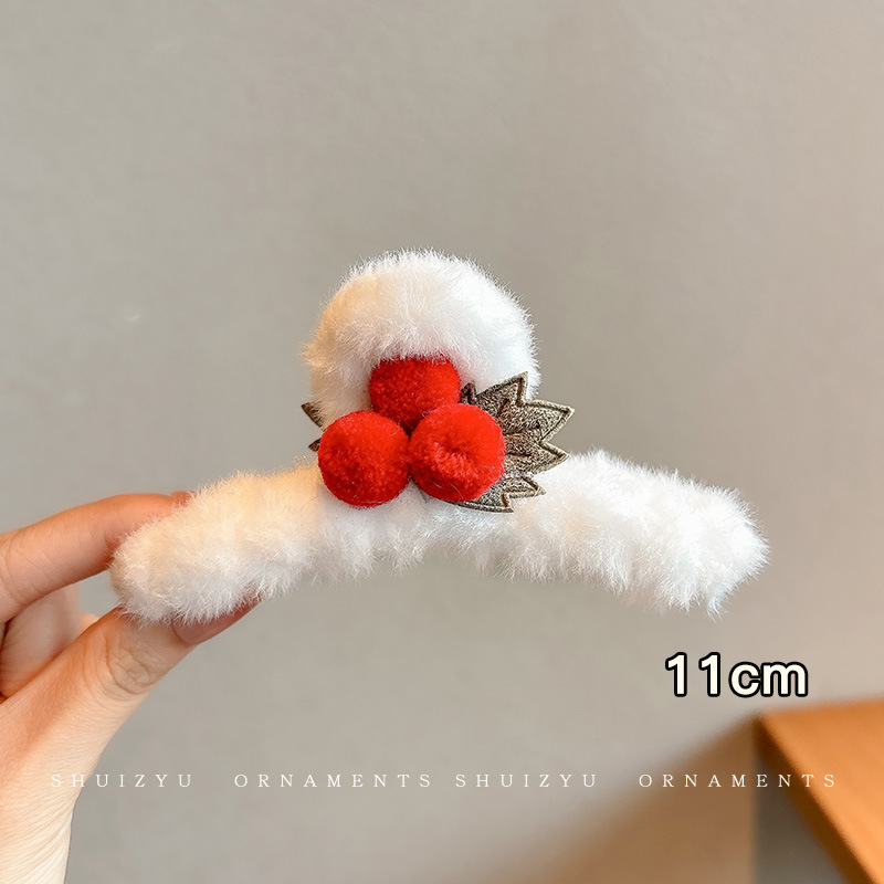 可爱毛绒小熊发量多抓夹女韩版百搭大号鲨鱼夹后脑勺盘发发夹头饰|undefined