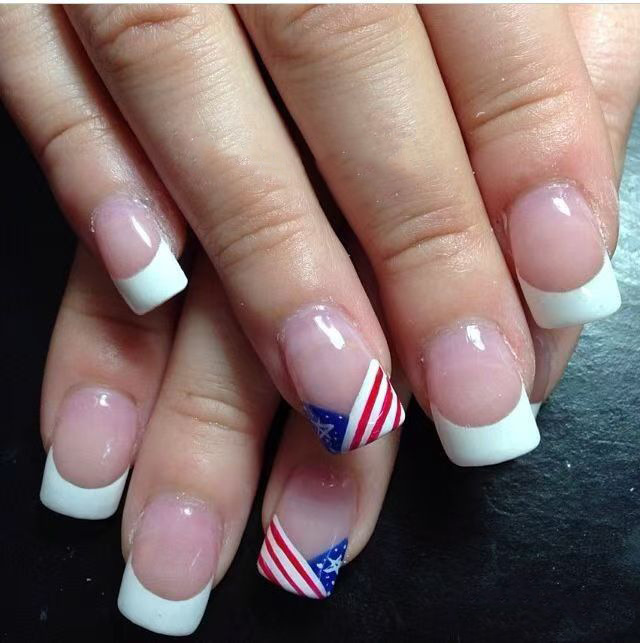 Foreign Trade U.S. Independence Day Flag French Cross-border Wear Armor Short Square Armor Nail Patch Removable Finished Products Wholesale Foreign Trade U.S. Independence Day Flag French Cross-border Wear Armor Short Square Armor Nail Patch Removable Finished Products Wholesale