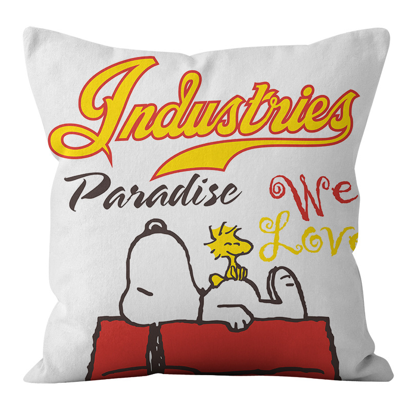 Animación dibujos animados Snoopy almohada cubierta sofá sala de estar dormitorio cojín almohada decoración del hogar simple almohada cubierta