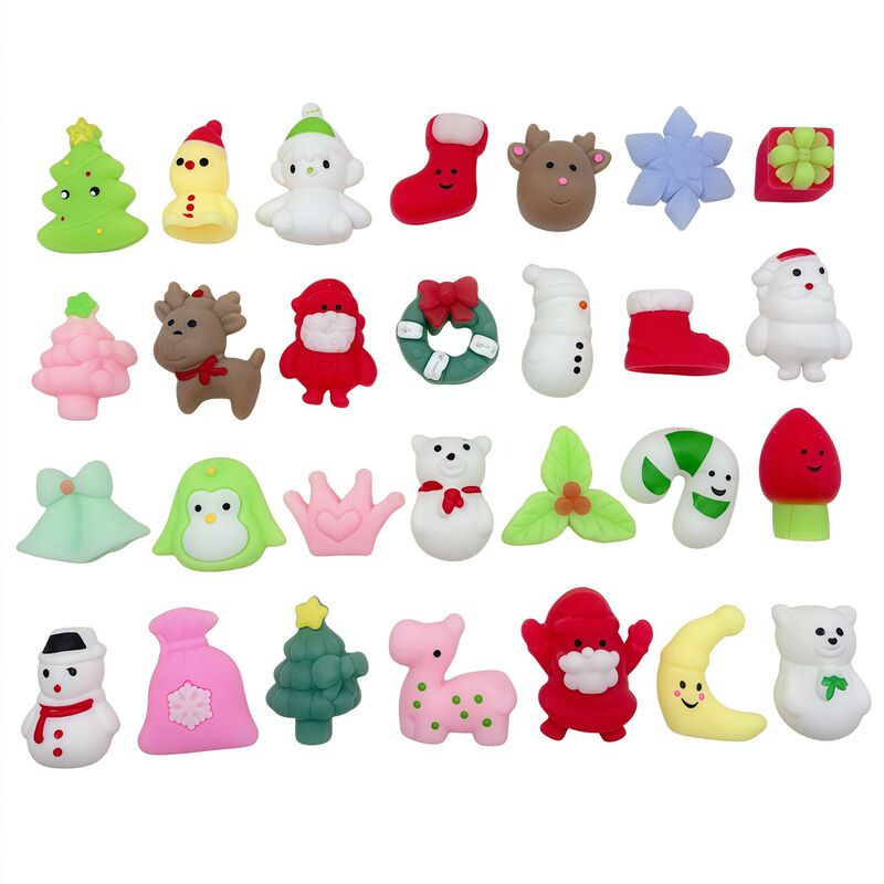 Cross-Border Christmas Squishy Toy Tpr Material Stress Relief Toy Cute Pet Gift Santa Claus Snowman Squishy Toy