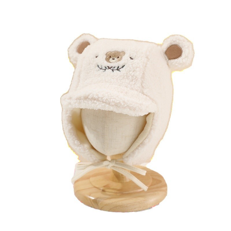 Sombreros para bebés otoño y invierno calientes y gruesos gorras de rayos lindos dibujos animados para niños y mujeres a prueba de viento gorras de peluche para oídos