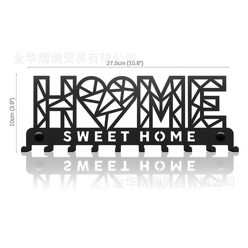 クロスボーダー創意デザイン起爆HOMEアルファベット置物フックキッチンフックホームキー収納鉄芸ラック|undefined